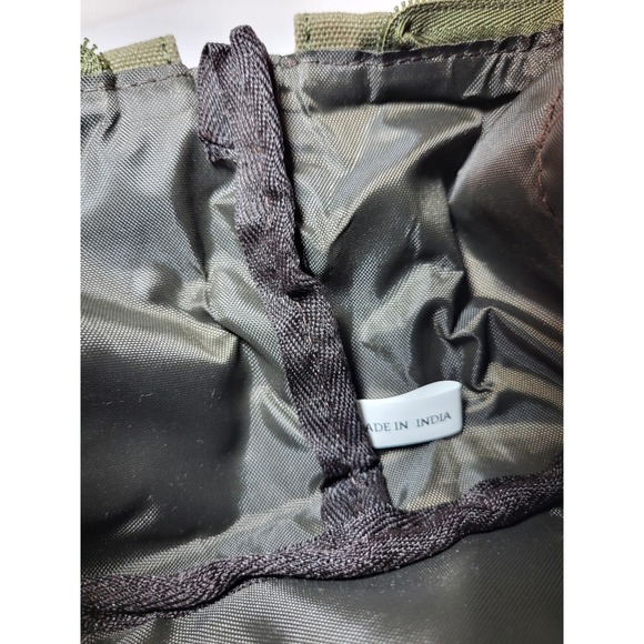 NWT Canyon Outback Olive Green Canvas Brown Leather Men's Toiletry Bag Zipper - Picture 6 of 9